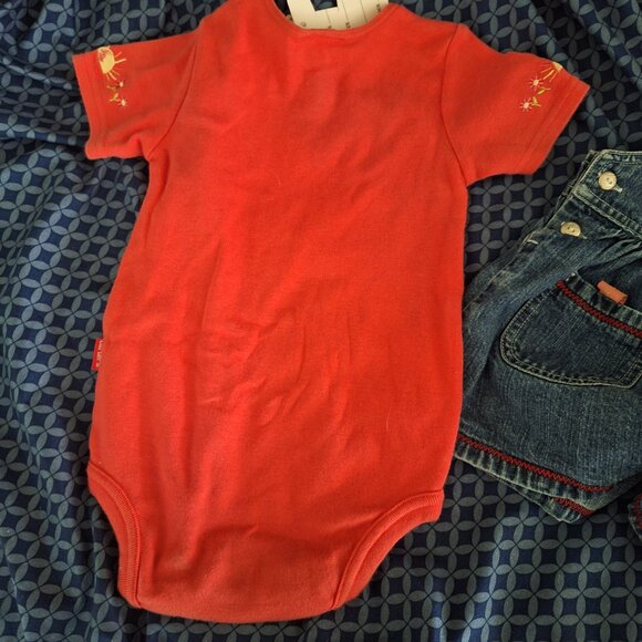 tiny seed denim dress with pink onesie carters 9-12 months - Picture 8 of 8